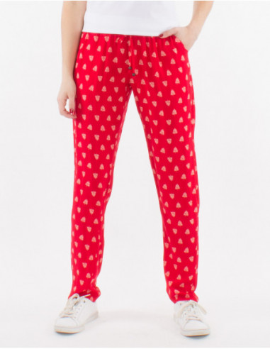 Feather print boho chic pants