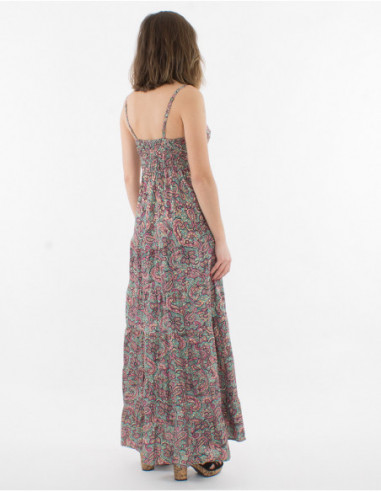 Bohemian gold paisley long dress