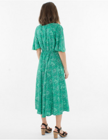Long dress with heart-shaped neckline