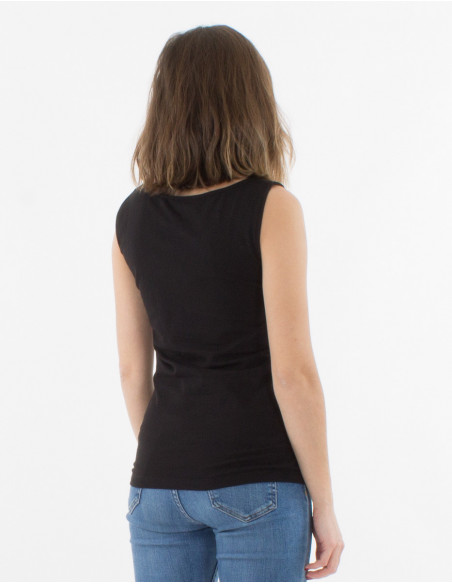 Basic woman tank top type marcel color black