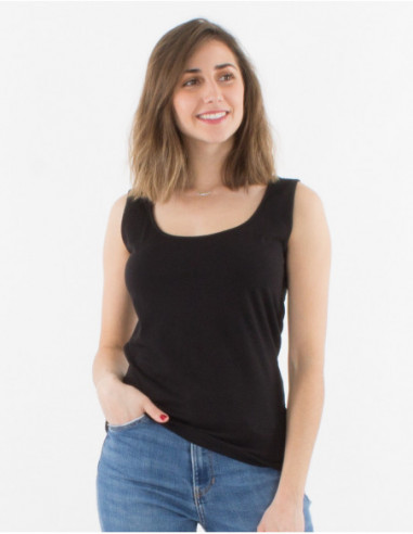 Women's basic plain black tank top