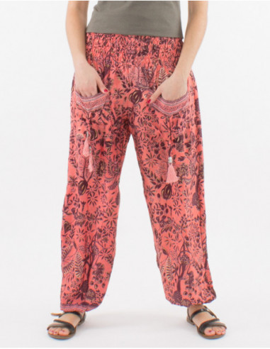 Baba cool pants printed tropical gold