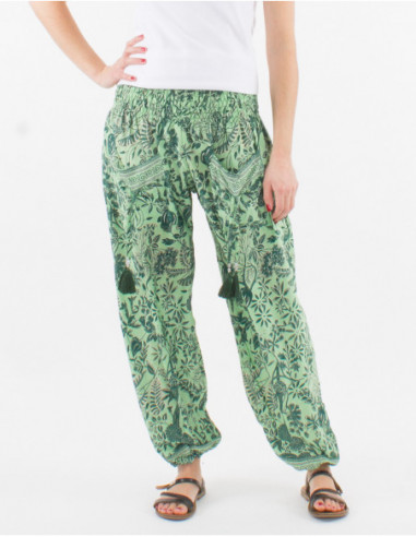 Baba cool pants printed tropical gold