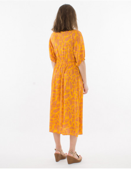 Long hippie dress with balloon sleeves