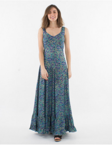 Robe verte motif doré best sale