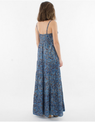 Bohemian gold paisley long dress