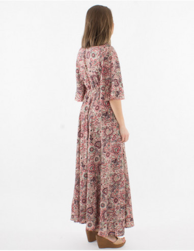 Long boho chic flared dress
