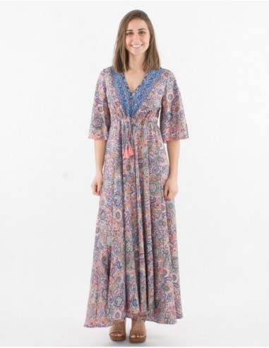 Long boho chic flared dress