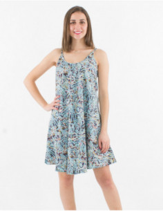 Robe courte à bretelles pour l'été motif vert menthe original cachemire géométrique pour femme 2