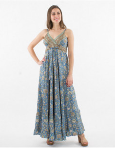 Floral boho long dress with...