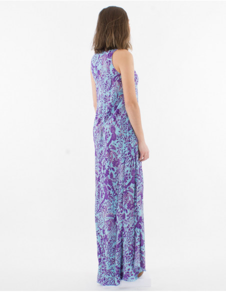 Tropical gold sleeveless maxi dress