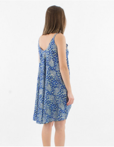Short floral bohemian trapeze dress