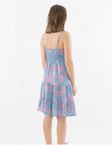 Short Hawaiian dress with ruffles