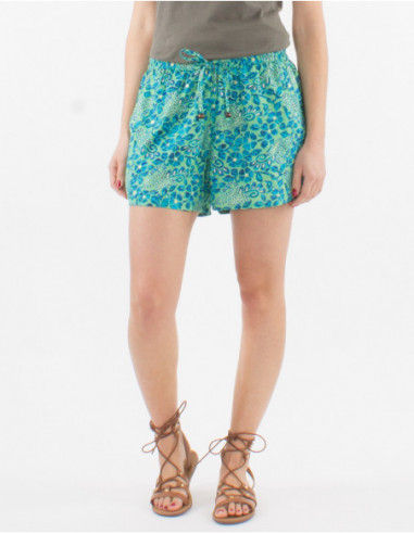 Lightweight gold flowered summer shorts