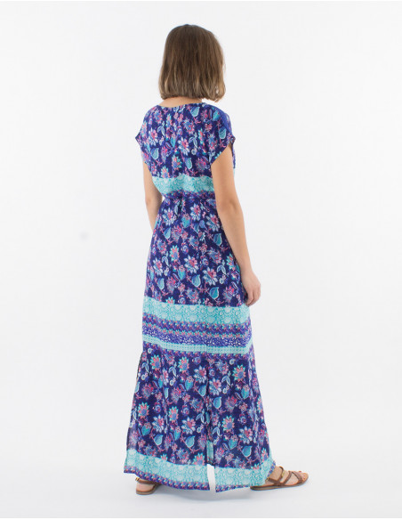 Bohemian floral slit maxi dress