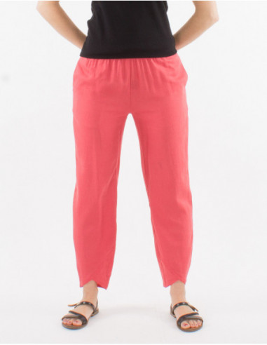 Women's basic pink pants with front pockets
