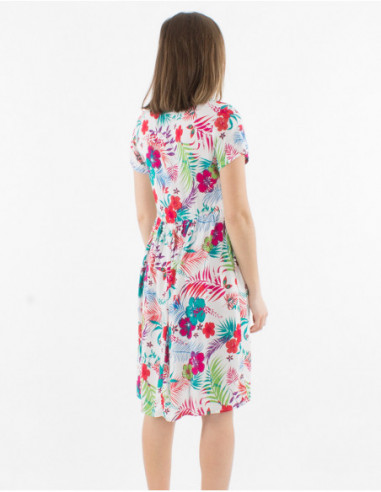 Short Hawaiian skater dress