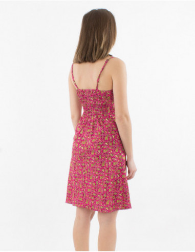 Basic floral short dress with straps