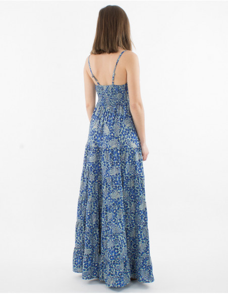 Floral bohemian ruffled long dress