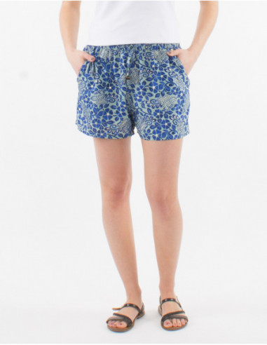 Lightweight gold flowered summer shorts