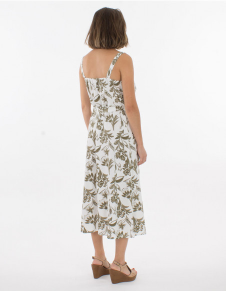 Robe midi naturelle originale avec lin