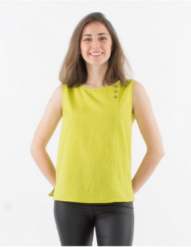 Basic tank top with linen