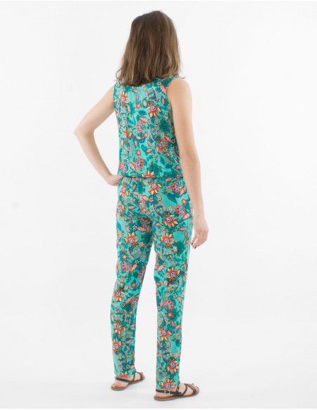 Bohemian pantsuit with belt
