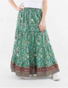 Floral boho long skirt with... 2