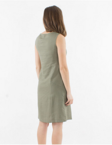 Linen and viscose basic dress