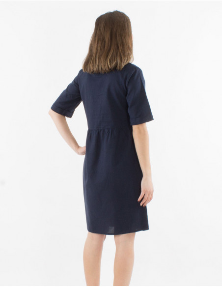 Basic cotton and linen short dress