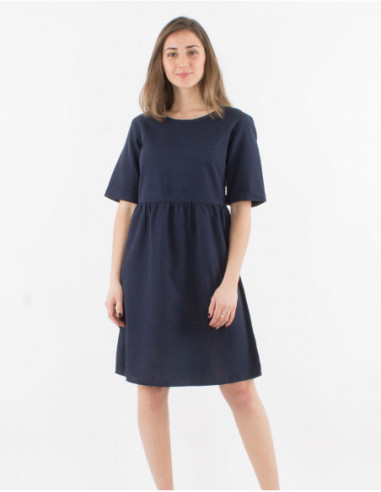 Basic cotton and linen short dress