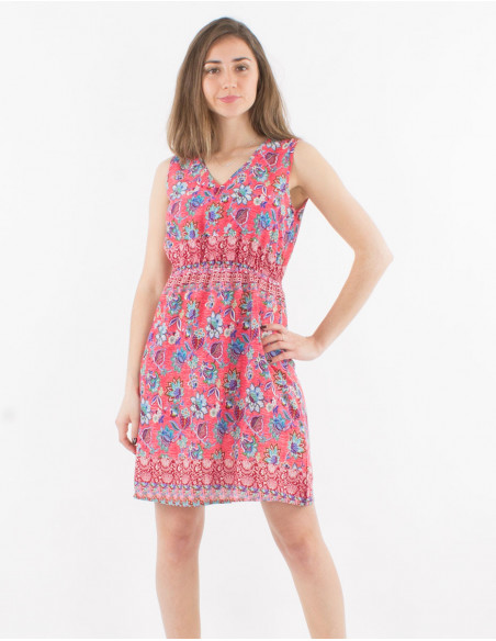 Short boho floral summer dress