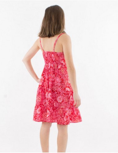 Short Hawaiian dress with ruffles