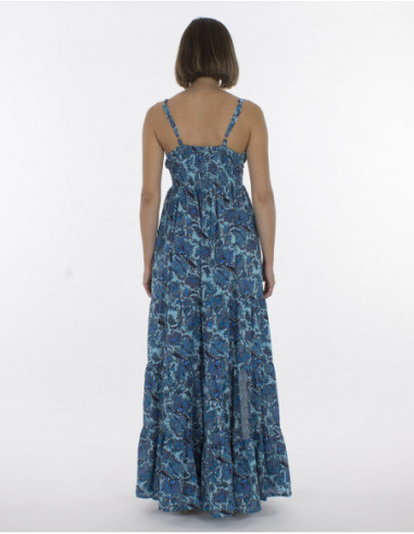 Hippie chic smocked long dress