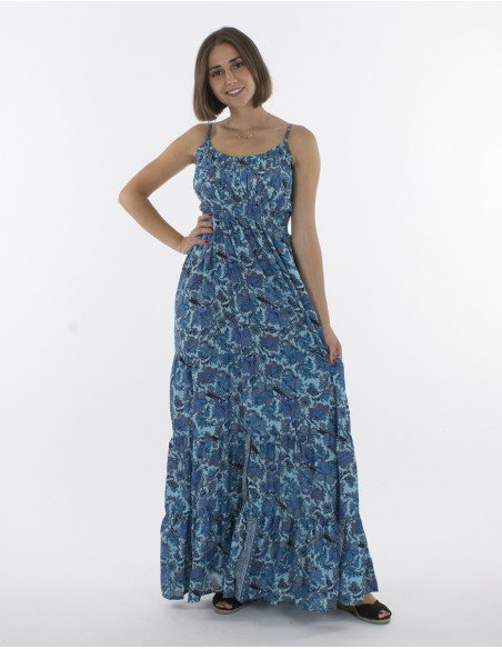 Hippie chic smocked long dress