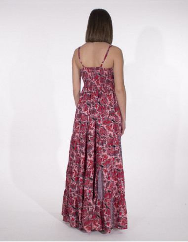 Hippie chic smocked long dress