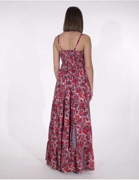 Hippie chic smocked long dress