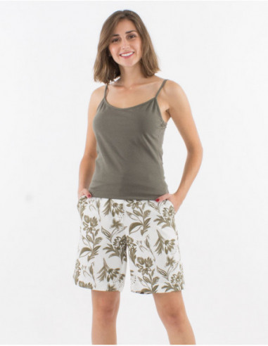 Chic bermuda shorts with natural print
