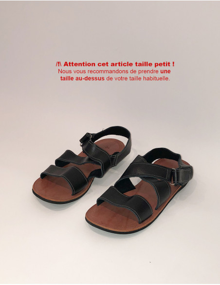 Sandales basique dessus cuir homme