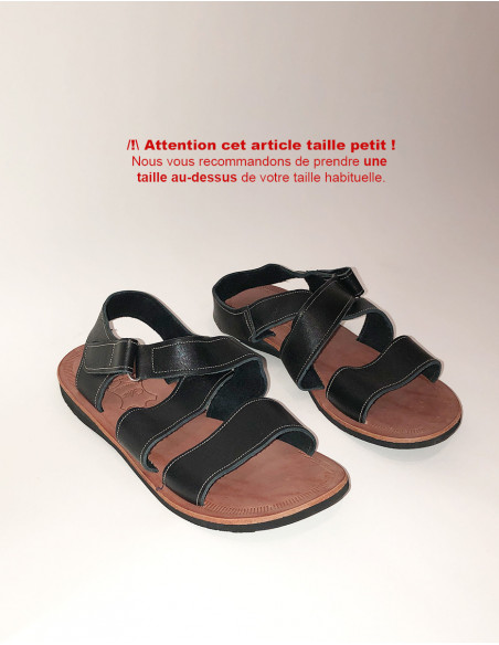 Sandales basique dessus cuir homme