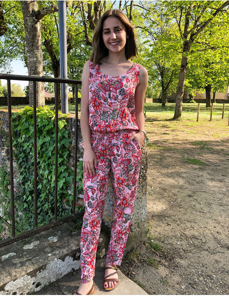 Combi-pantalon bohème avec ceinture