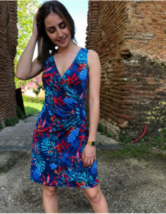 Short draped dress with...