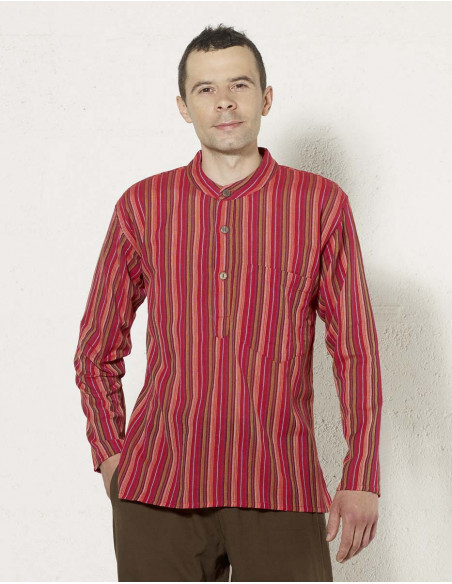 Cotton gent stripped blouse with long sl