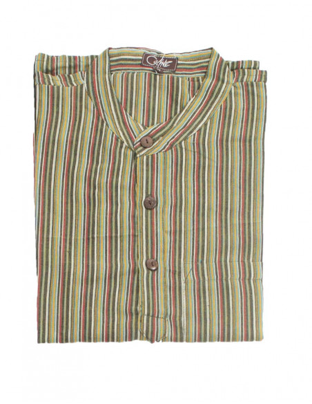 Cotton gent stripped blouse with long sl
