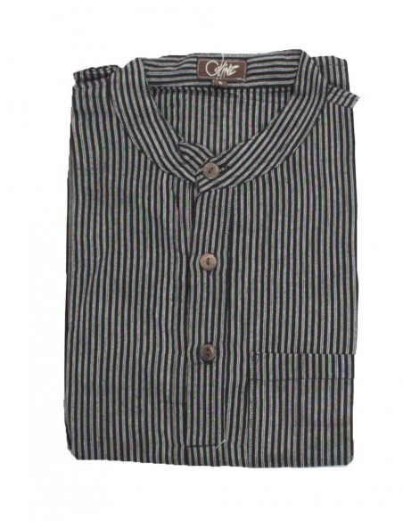 Cotton gent stripped blouse with long sl