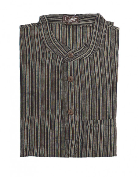 Cotton gent stripped blouse with long sl