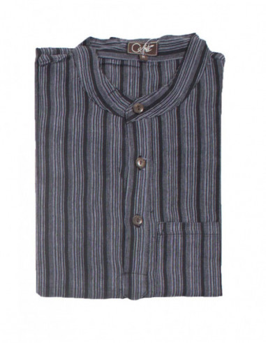 Cotton gent stripped blouse with long sl