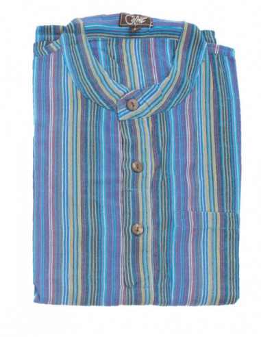 Cotton gent stripped blouse with long sl