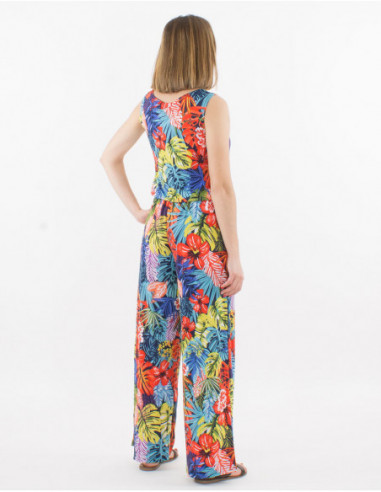 Combi wrap trousers w/ elasticated waist