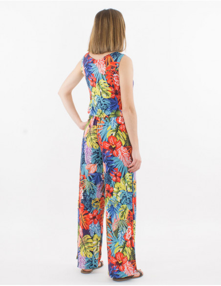 Combi wrap trousers w/ elasticated waist